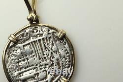 Copy of Atocha Shipwreck Coin 14K Gold Bezel Pendant 5.3 Grams (PEN8253)