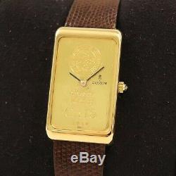 Corum 55400 Large Ingot 15 Gram Solid Yellow Gold Bar Coin Watch 18k 24k Mens