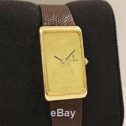 Corum 55400 Large Ingot 15 Gram Solid Yellow Gold Bar Coin Watch 18k 24k Mens