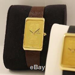 Corum 55400 Large Ingot 15 Gram Solid Yellow Gold Bar Coin Watch 18k 24k Mens