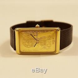 Corum 55400 Large Ingot 15 Gram Solid Yellow Gold Bar Coin Watch 18k 24k Mens