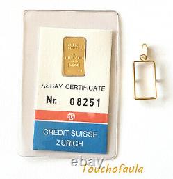 Credit Suisse One Gram Ingot Fine Gold With 14k Gold Frame