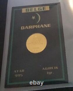 DARPHANE GOLD Turkey 1 Gram. 995 Coin Ingot Sealed Handy Wallet Barter Card