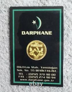 DARPHANE GOLD Turkey 1 Gram. 995 Coin Ingot Sealed Handy Wallet Barter Card