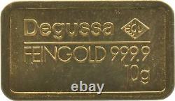Degussa 10 Grams Gold Bar Sealed 9687