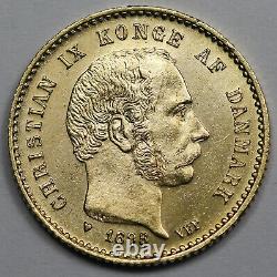 Denmark 1898 HC VBP 10 Kroner 4.48 Gram Gold Coin GEM BU KM #790.2 0.1296 oz AGW