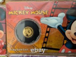 Disney Gold Coin Collection 2016 fine gold 0.5gram X7 complete collection RARE