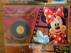 Disney Gold Coin Collection 2016 fine gold 0.5gram X7 complete collection RARE