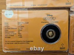 Disney Gold Coin Collection 2016 fine gold 0.5gram X7 complete collection RARE