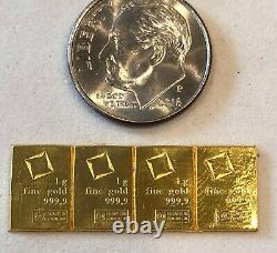 Do Not Miss Out-4- 1 Gram, Valcambi Bars, 999.9 Fine Gold Combi Bar