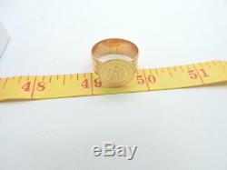 Dos Y Medio Gold Pesos 22K Gold Coin Ring 10k Rose Shank 5.5 Grams Size 10.5