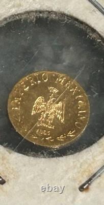 EMPERADOR MAXIMILIANO 1865 MEXICAN Miniature Gold Coin. 3 Grams