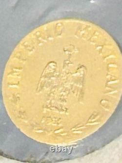EMPERADOR MAXIMILIANO 1865 MEXICAN Miniature Gold Coin. 3 Grams