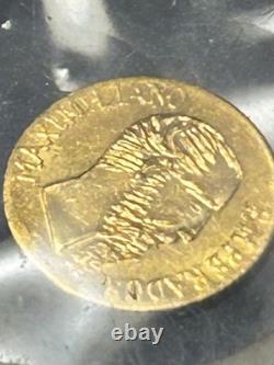 EMPERADOR MAXIMILIANO 1865 MEXICAN Miniature Gold Coin. 3 Grams