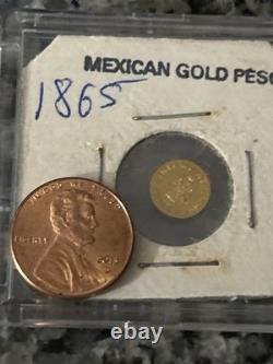 EMPERADOR MAXIMILIANO 1865 MEXICAN Miniature Gold Coin. 3 Grams