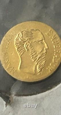 EMPERADOR MAXIMILIANO 1865 MEXICAN Miniature Gold Coin. 3 Grams