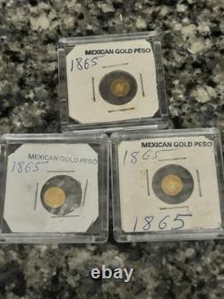 EMPERADOR MAXIMILIANO 1865 MEXICAN Miniature Gold Coin. 3 Grams