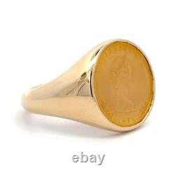 Elizabeth II 1984 Canadian Maple Leaf $5 Gold Coin 14K Gold Ring 9.75 J204