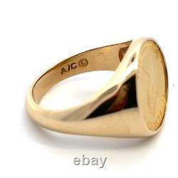 Elizabeth II 1984 Canadian Maple Leaf $5 Gold Coin 14K Gold Ring 9.75 J204