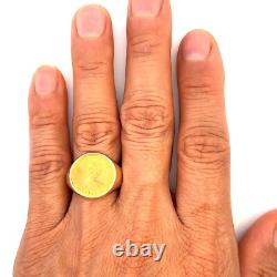 Elizabeth II 1984 Canadian Maple Leaf $5 Gold Coin 14K Gold Ring 9.75 J204