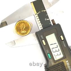 Elizabeth II 1984 Canadian Maple Leaf $5 Gold Coin 14K Gold Ring 9.75 J204