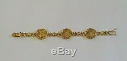 Estate 14 K Gold US Dollar $5.00 Coin Bracelet, 27.9 grams