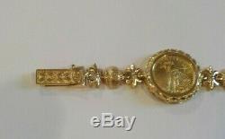 Estate 14 K Gold US Dollar $5.00 Coin Bracelet, 27.9 grams