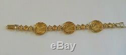 Estate 14 K Gold US Dollar $5.00 Coin Bracelet, 27.9 grams