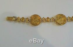 Estate 14 K Gold US Dollar $5.00 Coin Bracelet, 27.9 grams