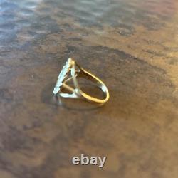 Estate 14k Yellow Gold Raphael Cherub Putti Angel Coin Ring 2.09 Grams Size 5
