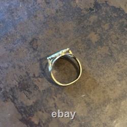 Estate 14k Yellow Gold Raphael Cherub Putti Angel Coin Ring 2.09 Grams Size 5