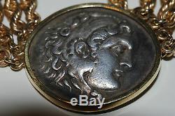 Estate Ancient Coin Gold Necklace Vintage 153 Grams