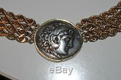 Estate Ancient Coin Gold Necklace Vintage 153 Grams