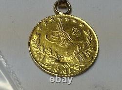 Estate Solid 18k Gold Coin Charm Pendant 1.92 Grams Tested Free Shipping