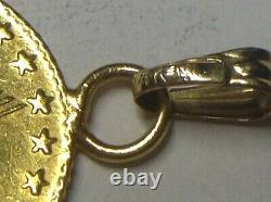 Estate Solid 18k Gold Coin Charm Pendant 1.92 Grams Tested Free Shipping