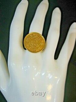 Estate Vintage Rare 22k Yellow Gold Saudi Arabia Coin Ring 11.3 Grams Size 6