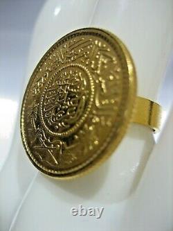 Estate Vintage Rare 22k Yellow Gold Saudi Arabia Coin Ring 11.3 Grams Size 6