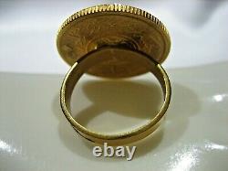 Estate Vintage Rare 22k Yellow Gold Saudi Arabia Coin Ring 11.3 Grams Size 6