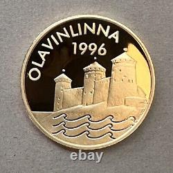 FINLAND 100 Euro 1996 Olavinlinna Castle Gold 0.25 Oz AGW