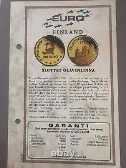 FINLAND 100 Euro 1996 Olavinlinna Castle Gold 0.25 Oz AGW