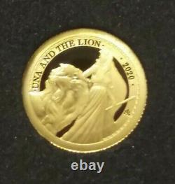 FLASH SALE 2020 Una and the Lion 1/2 gram Gold Proof Coin Box & COA