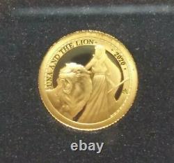 FLASH SALE 2020 Una and the Lion 1/2 gram Gold Proof Coin Box & COA