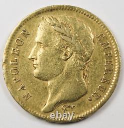 FRANCE 1811 A 40 Francs 12.9g Gold Coin XF KM#696.1 NAPOLEON EMPEREUR 0.3734 AGW