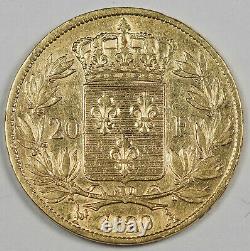 FRANCE 1820 A Louis XVIII 20 FRANCS 6.45 Gram GOLD Coin XF/AU Lustrous KM#712.1