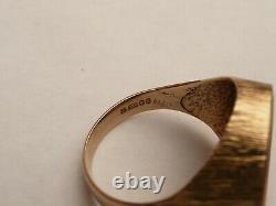 Fab Mens Solid 9ct Gold 22k 1/10th Krugerrand Coin Ring Size S 19.15mm 8.3 Grams