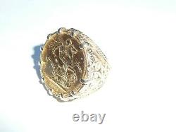 Fab Mens Solid 9ct Gold 22k Full Sovereign 1899 Ring Size M 16.79mm 15.6 Grams