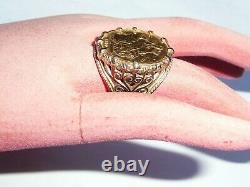 Fab Mens Solid 9ct Gold 22k Full Sovereign 1899 Ring Size M 16.79mm 15.6 Grams