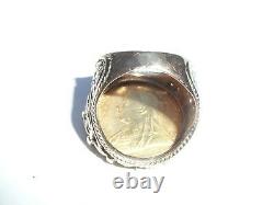 Fab Mens Solid 9ct Gold 22k Full Sovereign 1899 Ring Size M 16.79mm 15.6 Grams