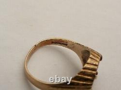 Fab Solid 9ct Gold Mexicanos Unidos Coin Pinky Ring Size O 17.58mm 3.8 Grams