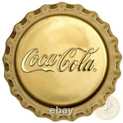 Fiji 12 grams COCA-COLA $25 Gold Coin 2018 Bottle Cap Shaped Proof RARE